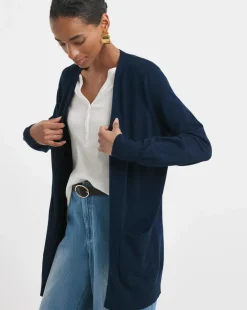 Navy Longline Edge To Edge Cardigan