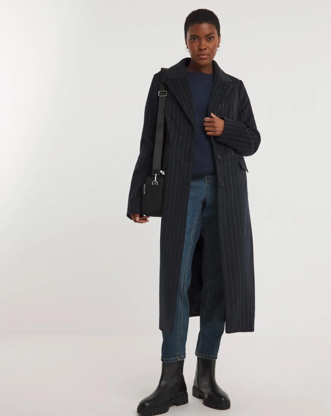 Navy Pin Stripe Coat