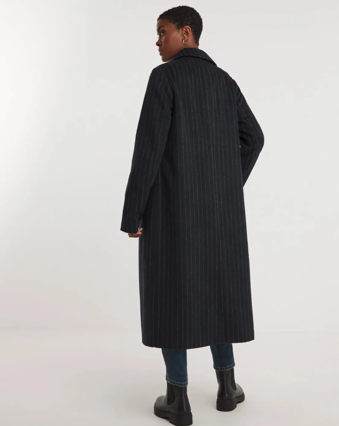Navy Pin Stripe Coat