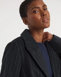 Navy Pin Stripe Coat