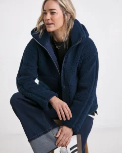 Navy Short Lined Borg Jacket