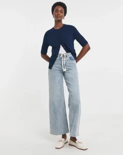 Navy Short Sleeve Cardigan