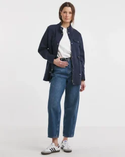 Navy Stretch Utility Jacket