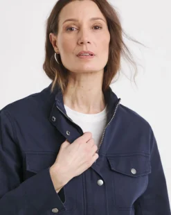 Navy Stretch Utility Jacket