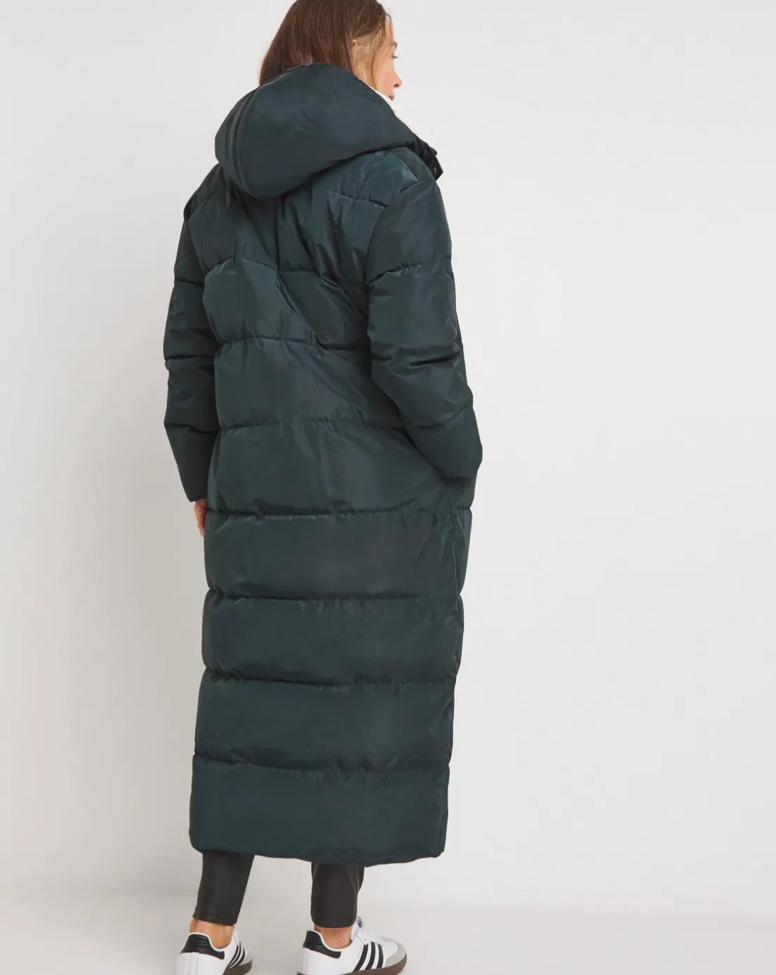 Navy Water Resist Contrast Padded Maxi Coat