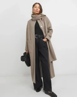 Neutral Longline Scarf Coat