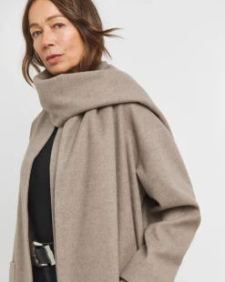 Neutral Longline Scarf Coat