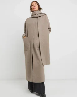 Neutral Longline Scarf Coat