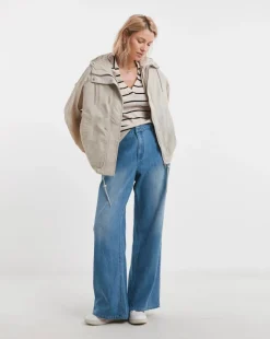 Neutral Tech Parka with Removable Inner