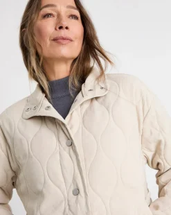 Neutral Washed Quilted Short Jacket