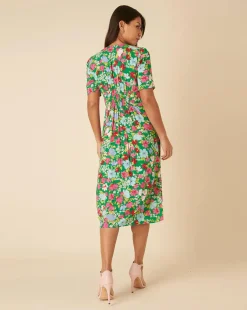 Nobody's Child Alexa Midi Dress Lily Floral Green