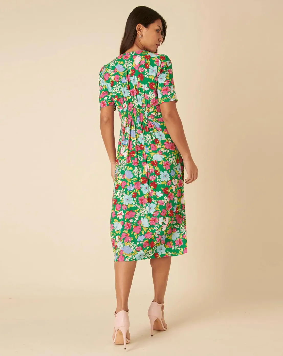 Nobody's Child Alexa Midi Dress Lily Floral Green