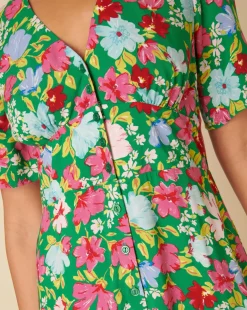 Nobody's Child Alexa Midi Dress Lily Floral Green