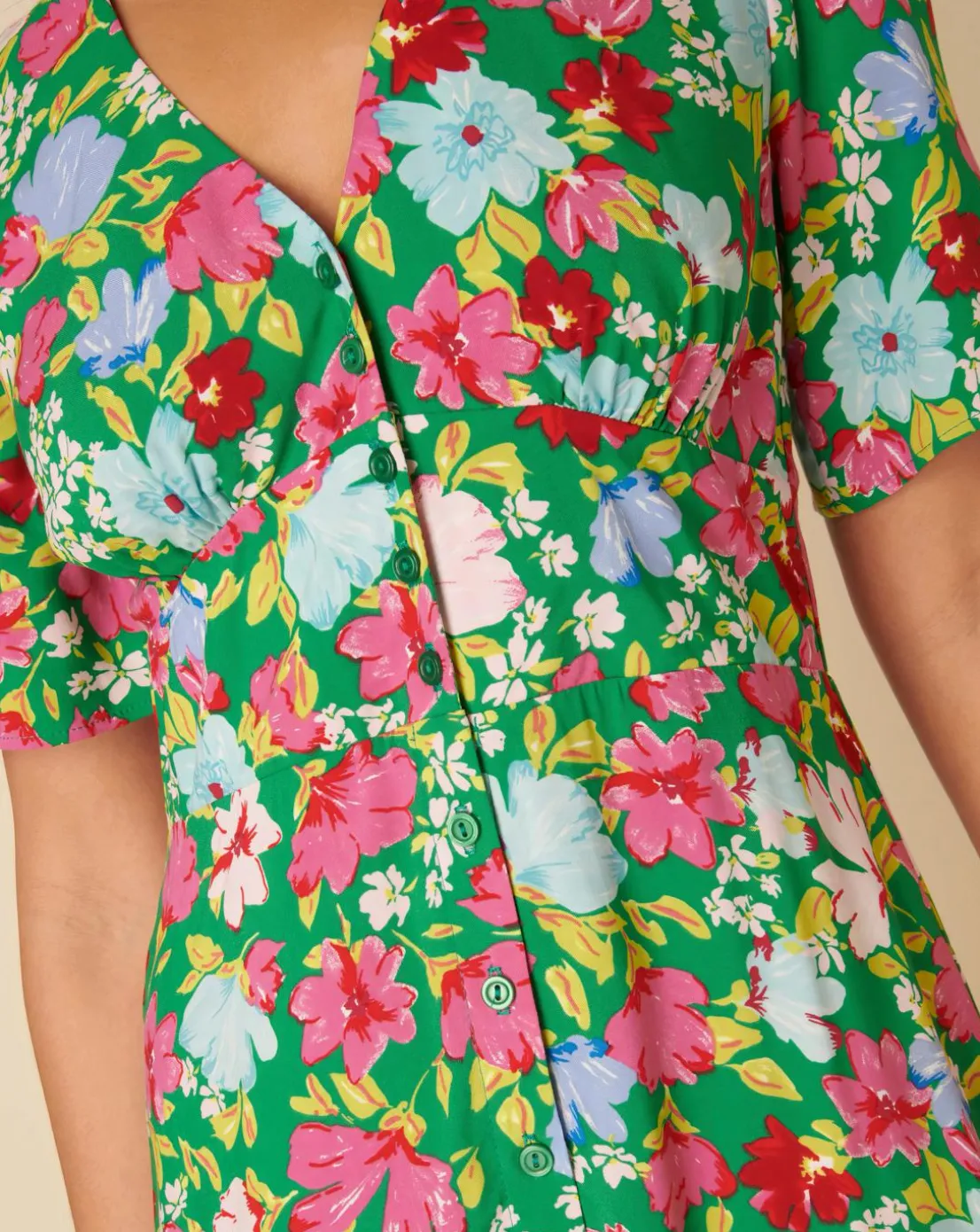 Nobody's Child Alexa Midi Dress Lily Floral Green