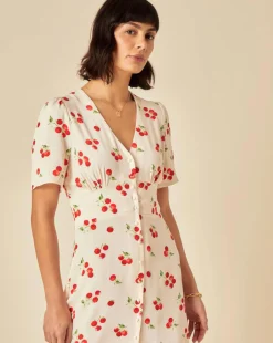 Nobody's Child Alexa Mini Dress White Tomato Print