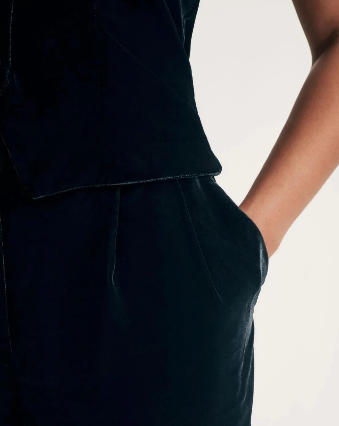 Nobody's Child Black Eli Velvet Wider Leg Trouser