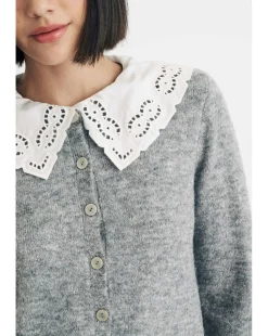 Nobody's Child Broderie Collar Cardigan