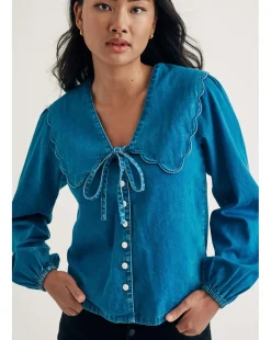 Nobody's Child Denim Birdie Blouse