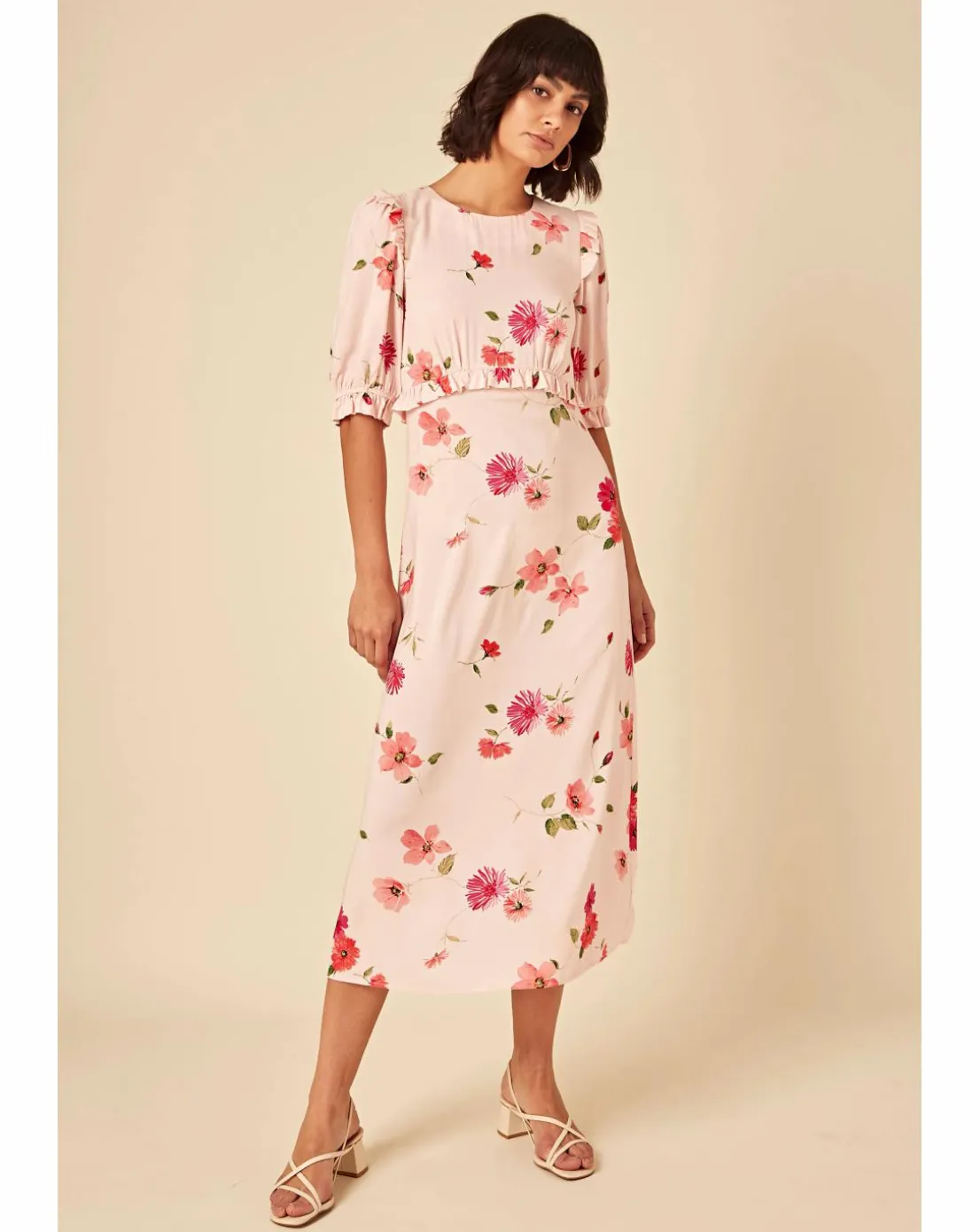 Nobody's Child Felicia Midi Dress Malika Floral Pink