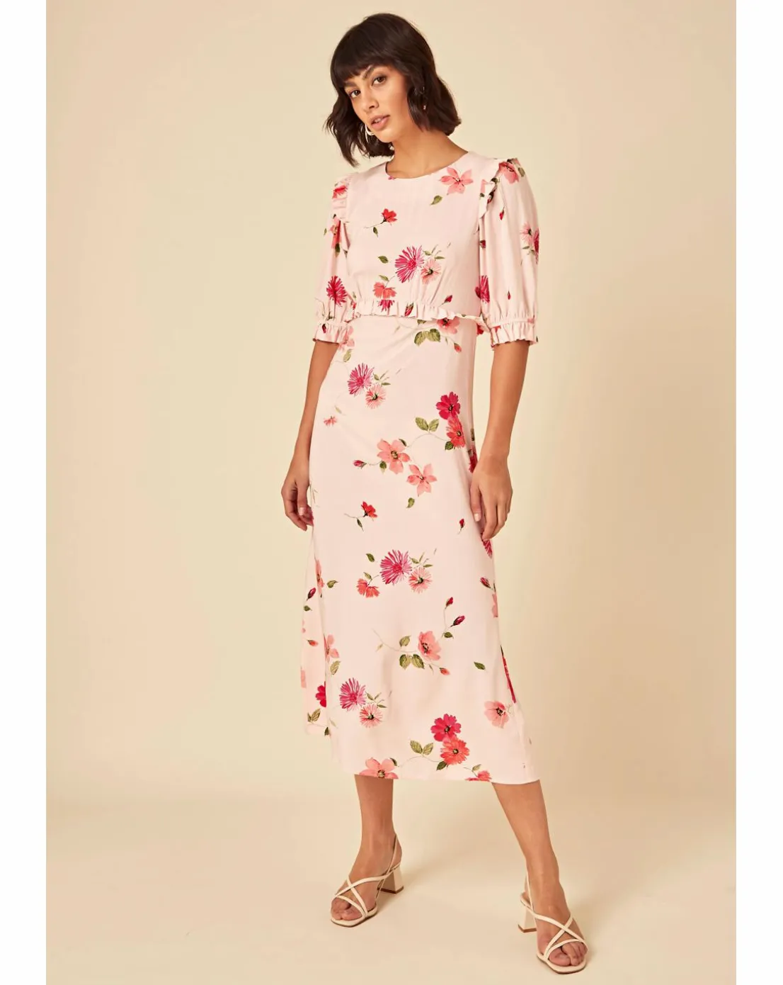 Nobody's Child Felicia Midi Dress Malika Floral Pink