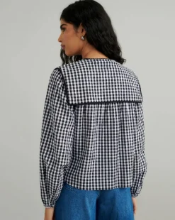Nobody's Child Gingham Check Birdie Blouse