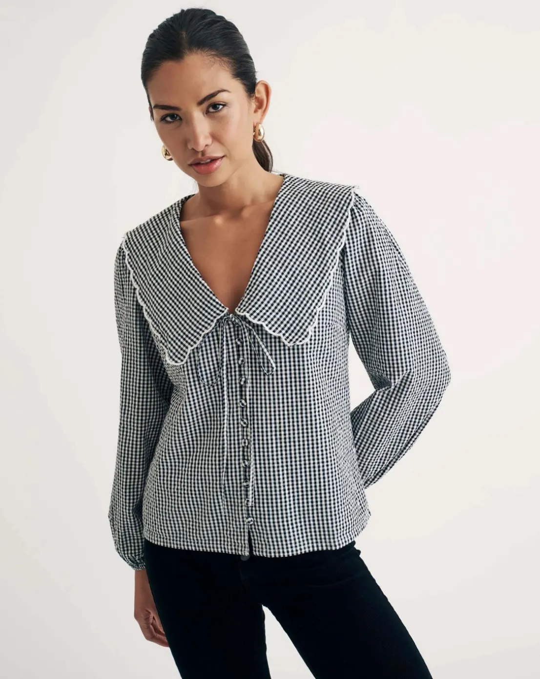 Nobody's Child Gingham Check Blouse