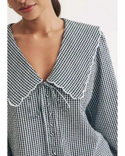 Nobody's Child Gingham Check Blouse