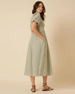 Nobody's Child Green Stripe Starlight Midaxi Dress