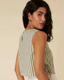 Nobody's Child Green Stripe Swing Top