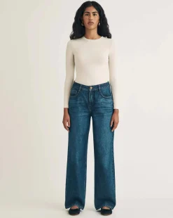 Nobody's Child Indigo Wash Wide Leg Jean 30