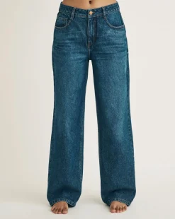 Nobody's Child Indigo Wash Wide Leg Jean 30