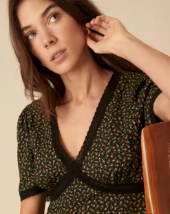 Nobody's Child Khairan Midi Dress Rosebud Black