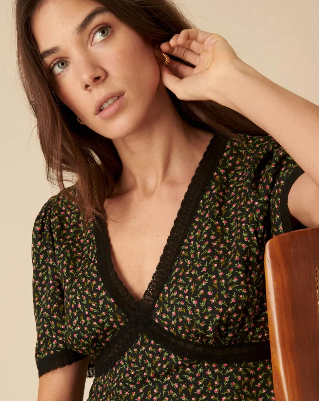 Nobody's Child Khairan Midi Dress Rosebud Black