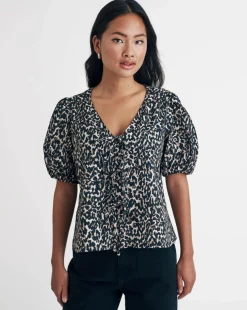 Nobody's Child Leopard Bernadetaa Blouse
