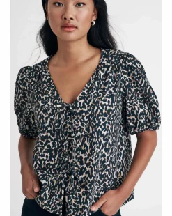Nobody's Child Leopard Bernadetaa Blouse