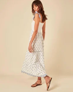 Nobody's Child Maryam Midi Dress Embroidered