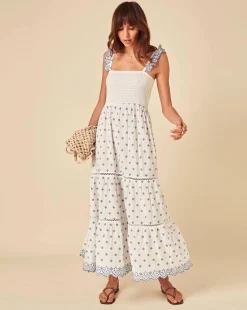 Nobody's Child Maryam Midi Dress Embroidered