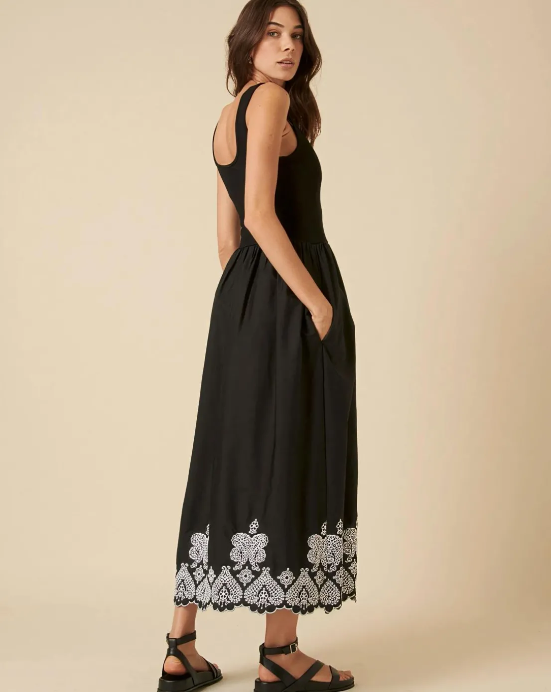 Nobody's Child Midi Dress Embroidered