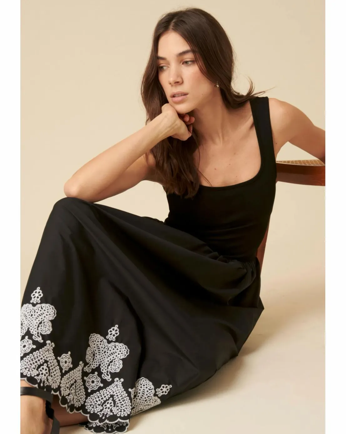 Nobody's Child Midi Dress Embroidered