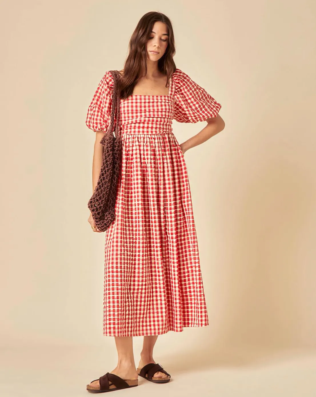 Nobody's Child Nova Midi Dress Red Gingham
