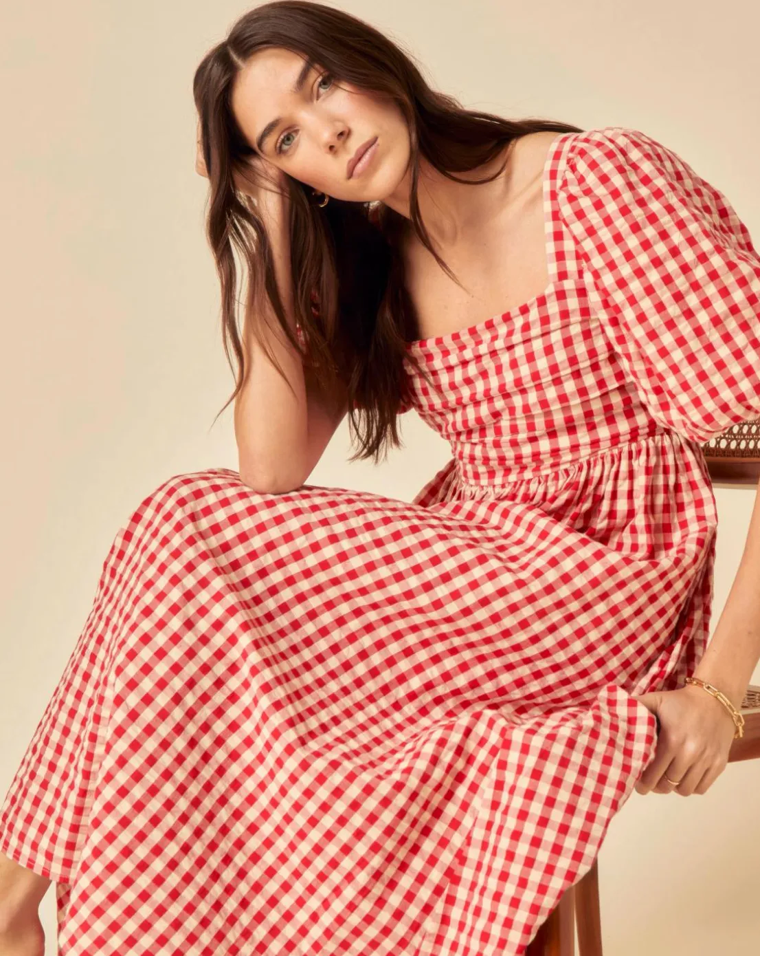Nobody's Child Nova Midi Dress Red Gingham