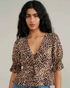 Nobody's Child Orrie Lace Up Top Animal