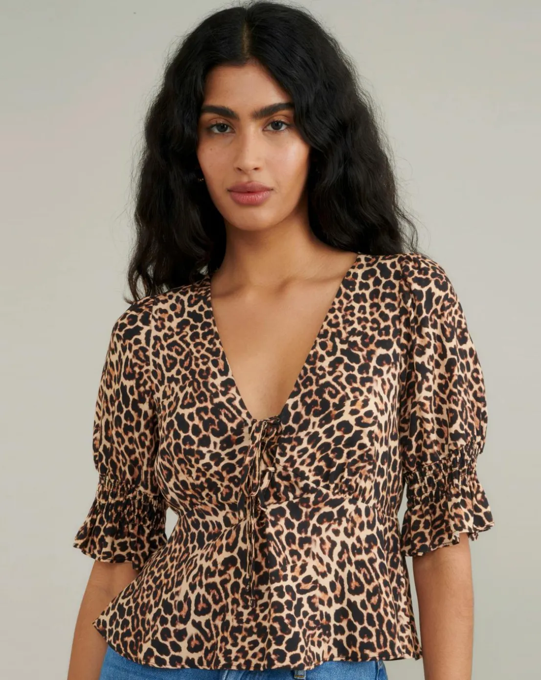 Nobody's Child Orrie Lace Up Top Animal