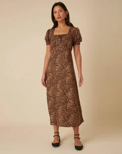 Nobody's Child Prairie Midi Leopard Dress