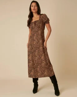 Nobody's Child Prairie Midi Leopard Dress