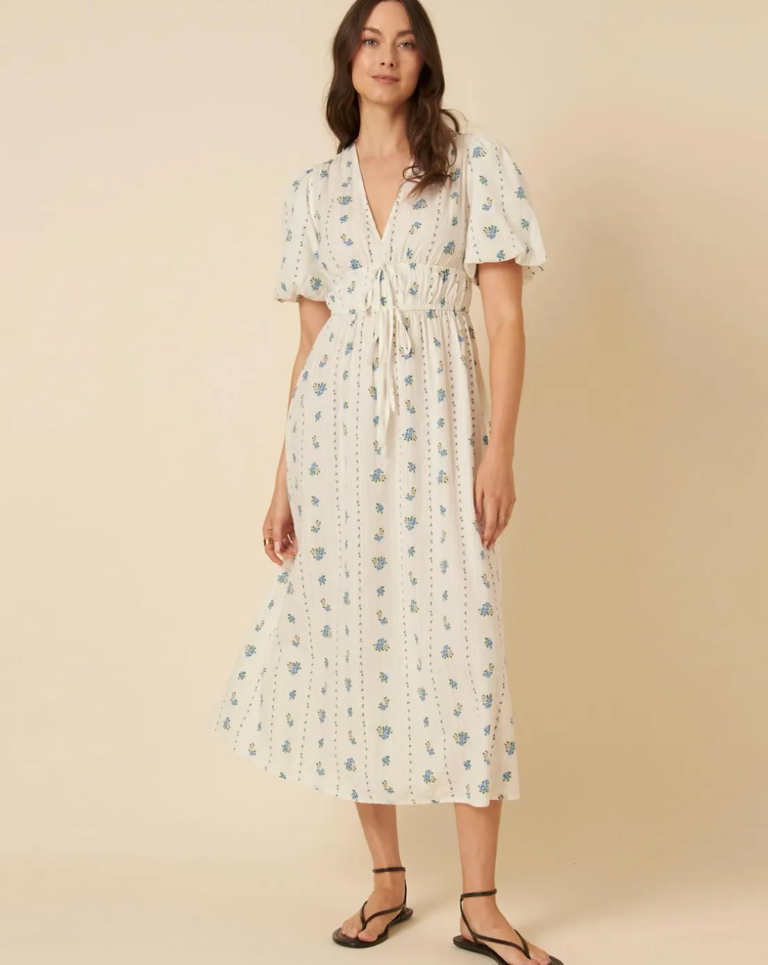 Nobody's Child Scottie Midi Dress Chessie Vintage White