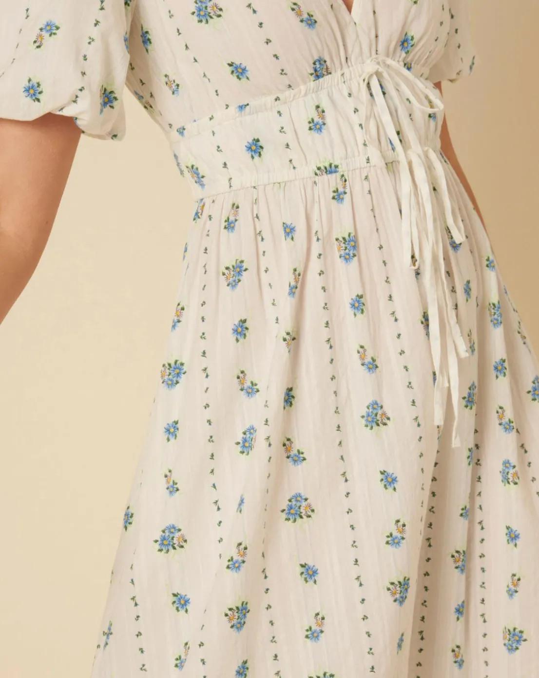 Nobody's Child Scottie Midi Dress Chessie Vintage White