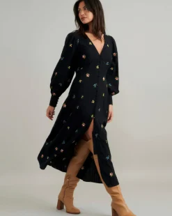 Nobody's Child Shannon Embroidered Midi Dress
