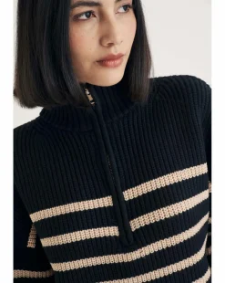 Nobody's Child Stripe Oversized Half Zip Jumper