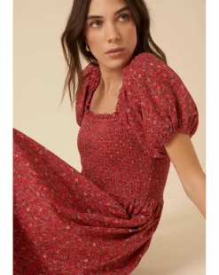 Nobody's Child Tasmin Midi Dress Ina Ditsy Red